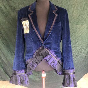 RESERVED - Retro G Blue Velvet Jacket